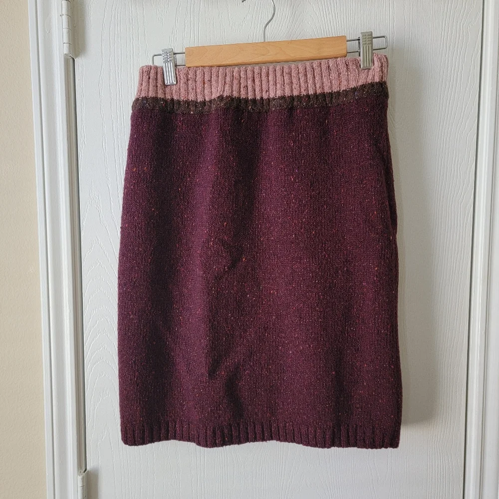 Tory Burch Shimmer Wool Blend Pencil Skirt